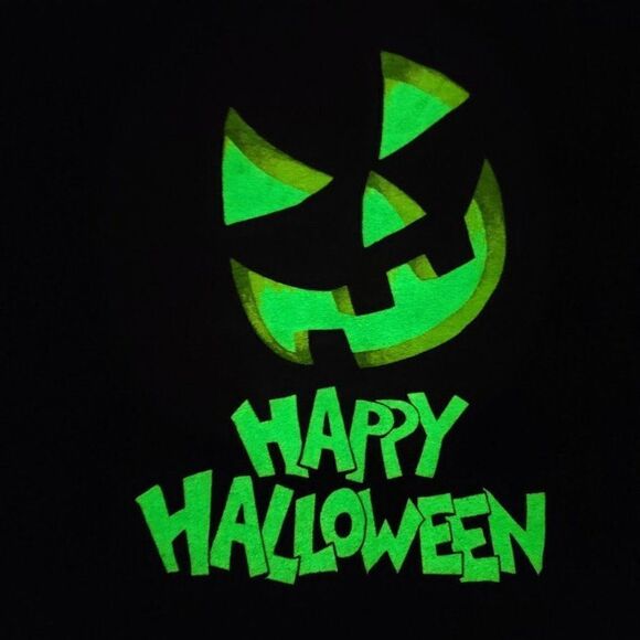 Happy Halloween T Shirt Vintage 80s Glow In The Dark Pumpkin Made In USA Mens - Picture 3 of 8